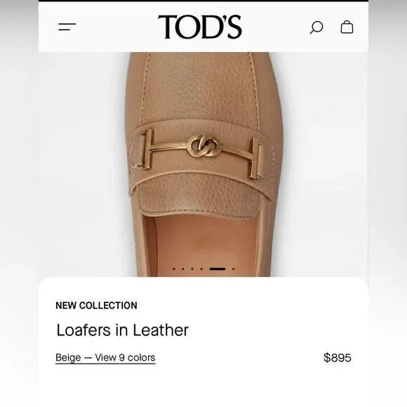TOD’S Embellished Leather Loafer in Tan